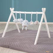 Play trapeze incl. play set 'roba Style' light blue - universal play arch made of white lacquered wood