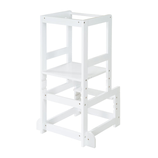 Learning Tower White, Safe Step Stool for Children, Ideal as Kitchen Helper, Load Capacity Up to 80 kg