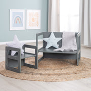 Children's Seating Group 3in1- Reversible Stool & Table - Anthracite