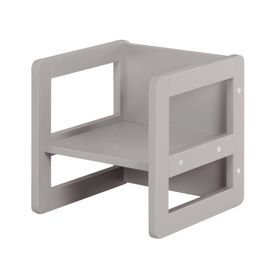 Ensemble de chaises pour enfants 3en1 - Tabouret réversible + table - Transformable - Taupe