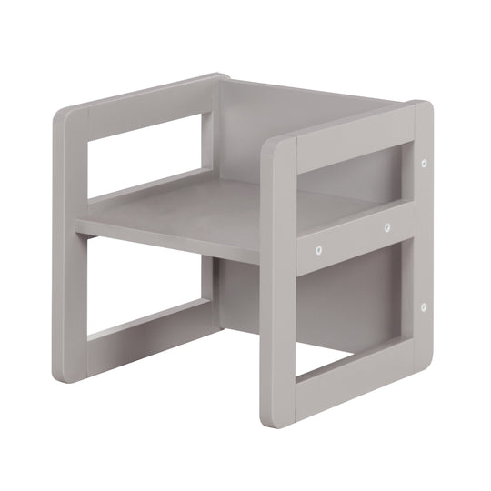 Ensemble de chaises pour enfants 3en1 - Tabouret réversible + table - Transformable - Taupe