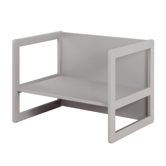 Ensemble de chaises pour enfants 3en1 - Tabouret réversible + table - Transformable - Taupe