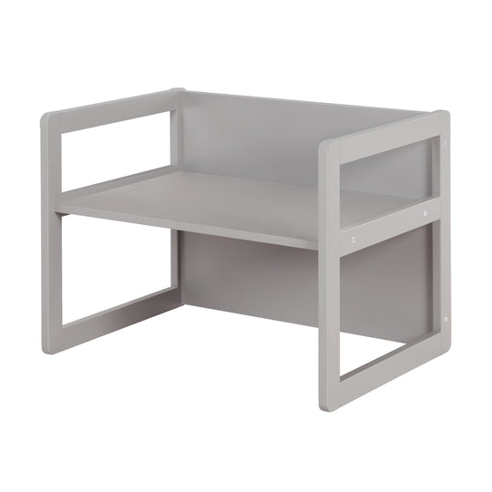 Ensemble de chaises pour enfants 3en1 - Tabouret réversible + table - Transformable - Taupe