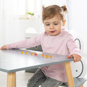 Dinette pour enfant "miffy®", 2 chaises et 1 table pour enfant, bois, gris foncé/blanc laqué