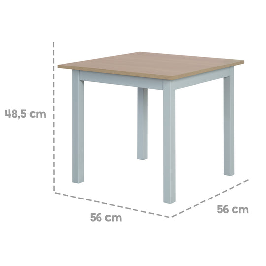 Ensemble de sièges 'Woody' - 2 chaises + table - Taupe laqué - Décor bois