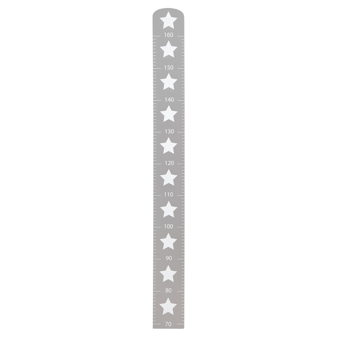 Growth Chart 'Little Stars' with Star Motif, Scale up to 160 cm, Wooden Measuring Bar, Grey