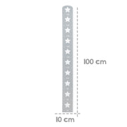 Metro "Stelline" con motivo a stella, scala fino a 160 cm, metro in legno, grigio