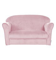 Children's sofa 'Lil Sofa' covered with armrests, comfortable children's couch with pink velvet fabric
