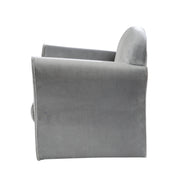 Poltrona per bambini "Lil Sofa" con braccioli, comoda mini poltrona rivestita in velluto grigio argento