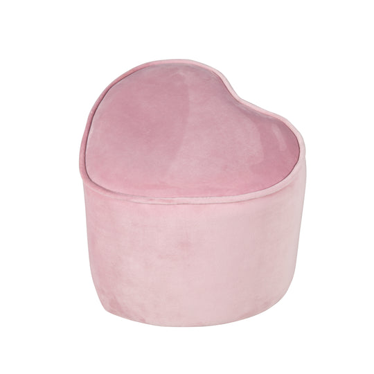 Tabouret enfant 'Lil Sofa' en forme de coeur - Confortable - Recouvert de velours rose