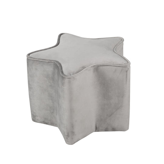 Tabouret enfant 'Lil Sofa' en forme d’étoile - Confortable - Recouvert de velours gris