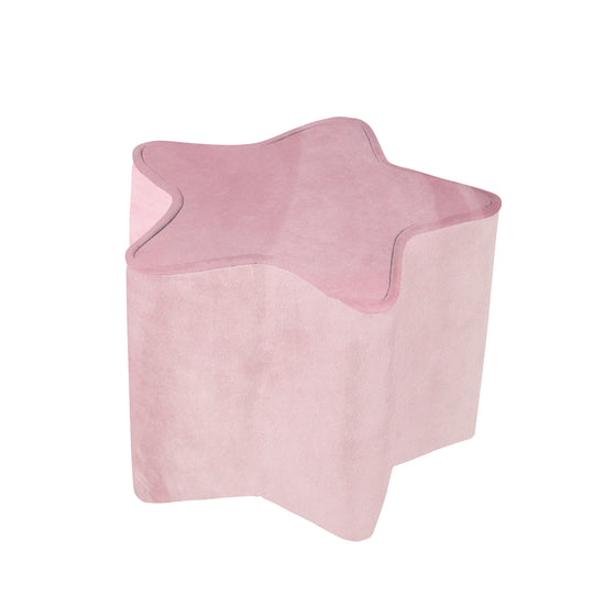 Tabouret enfant 'Lil Sofa' en forme d’étoile - Confortable - Recouvert de velours rose