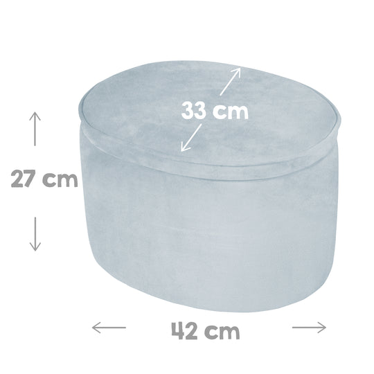 Tabouret enfant 'Lil Sofa' avec fonction de rangement - Confortable - Rembourrage en velours bleu clair