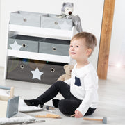 Estante de juego 'Stars', estante de juguete con 5 cajas de tela, estante de almacenamiento, para niños y niñas