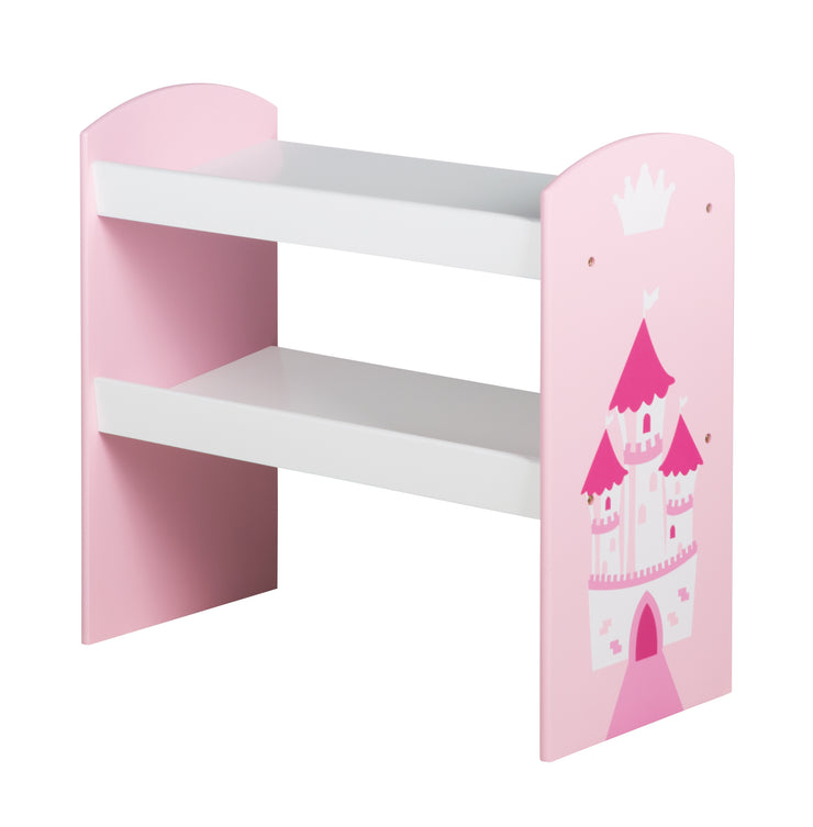 Estante de juego 'Krone', estante de juguete y almacenamiento, incluyendo 5 cajas de tela rosa / rosa