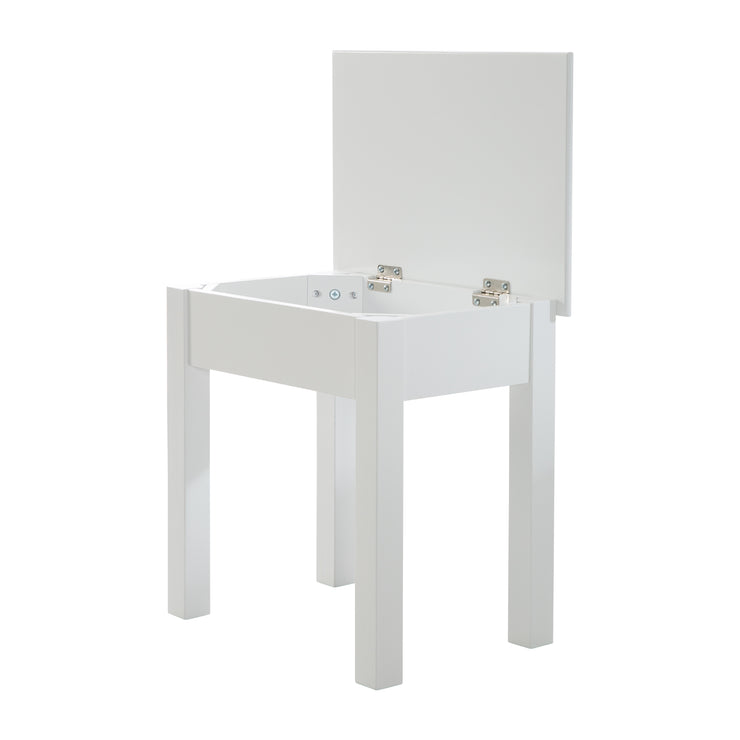 Make-up & dressing table for children, with make-up mirror & stool, white lacquered