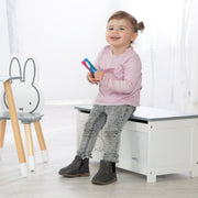 Spielzeugtruhe 'miffy®' aus Holz, aufklappbare Sitzfläche, Dämpfungsbeschlag, Truhenbank weiß