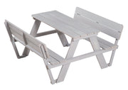 Set seggiolini per bambini "Outdoor+" con schienale "Picknick for 4", prova di intemperie in legno massello, grigio