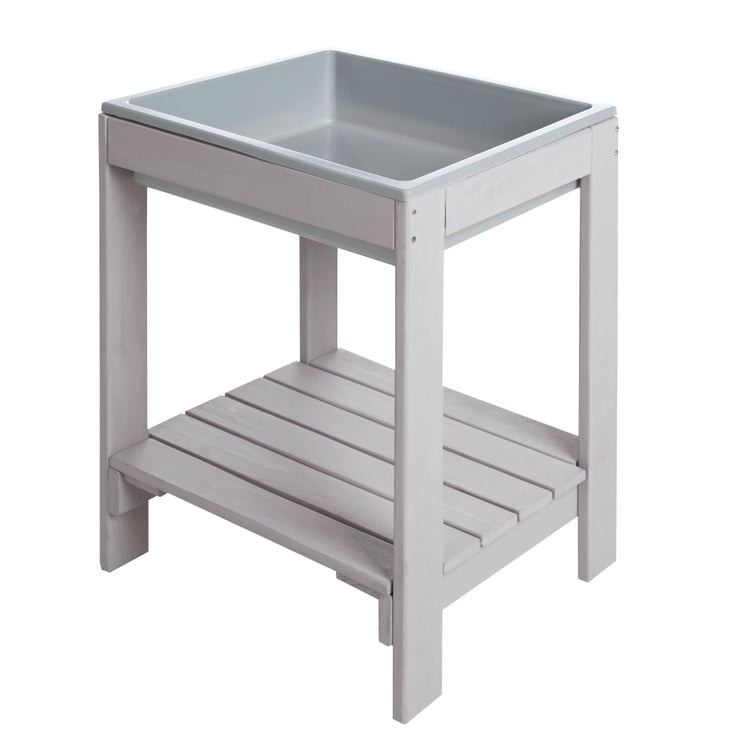 Outdoor + mesa de juego 'Tiny', madera maciza resistente a la intemperie, arena y mesa de barro, gris acristalado