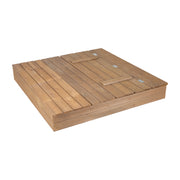 Sandpit 'Outdoor +' Teak, incl. Fold-out Bench & 2 Play Trays