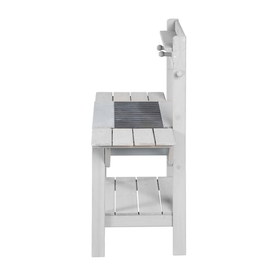 Outdoor Mud Kitchen 'BBQ', Weather-Resistant Garden Kitchen for Water & Sand, Grey Wood