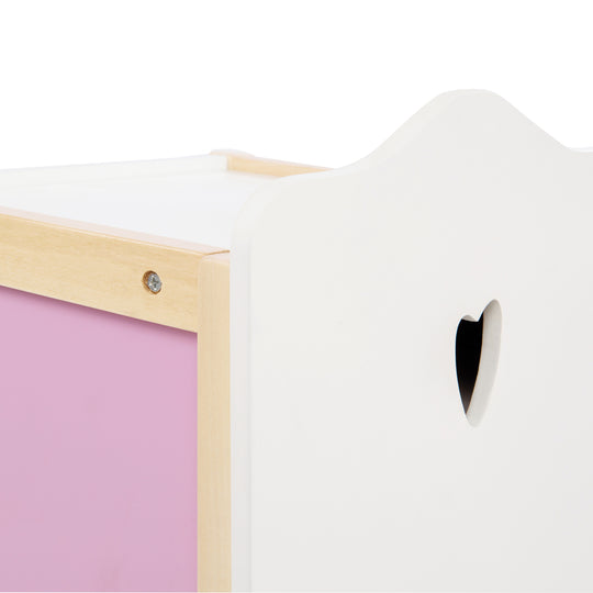 Puppenkleiderschrank 'Scarlett', zum Verstauen von Puppenkleidung & Zubehör, weiß lackiert