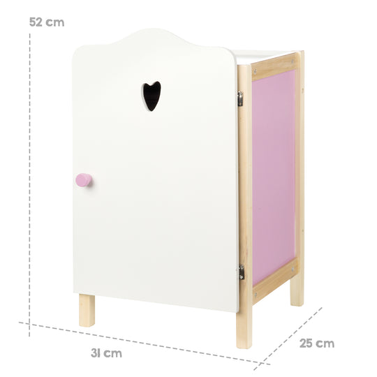 Puppenkleiderschrank 'Scarlett', zum Verstauen von Puppenkleidung & Zubehör, weiß lackiert