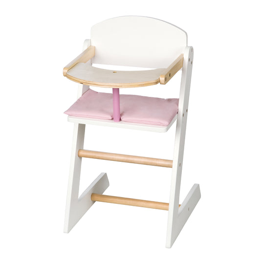 Puppenhochstuhl 'Scarlett', für Puppen & Babypuppen, weiß lackiert