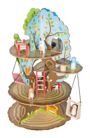 Maison de l'arbre "4 saisons" - arbre en bois avec 4 côtés de jeu, animaux et accessoires inclus