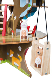 Maison de l'arbre "4 saisons" - arbre en bois avec 4 côtés de jeu, animaux et accessoires inclus