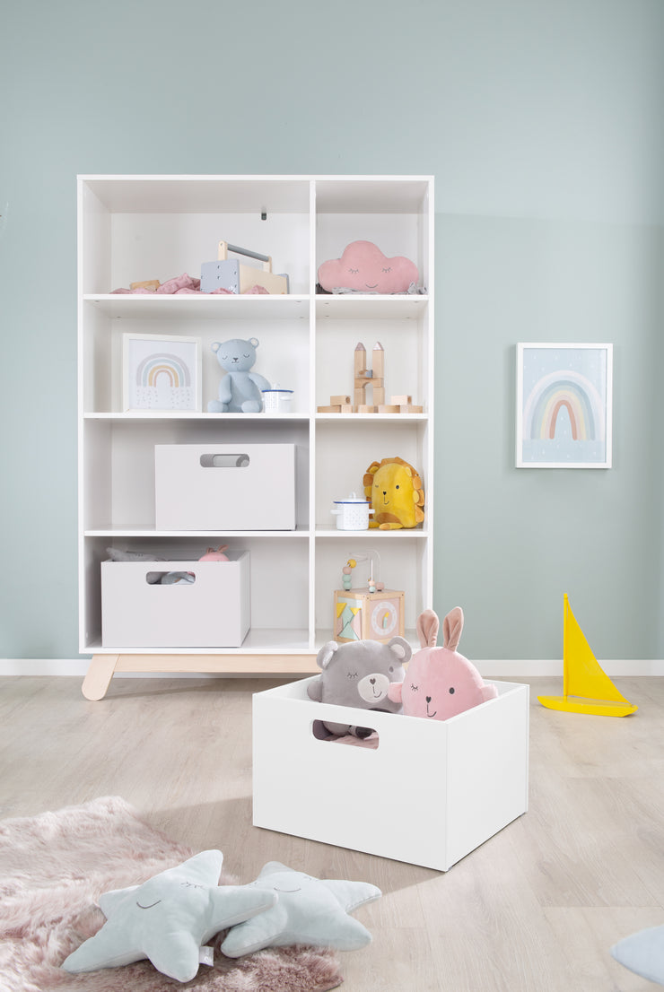 Boîte de rangement pour les chambres pour enfants, espace de stockage pour les jouets, décoration, blanc
