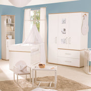 Conjunto de muebles para niños 'Pia', de 3 piezas, incluye cuna 70 x 140 cm, cambiador y armario, blanco