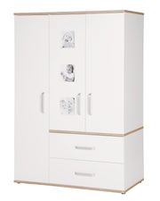 Wardrobe 'Pia', 3 doors, incl. 3 picture frames, baby and children's room, oak 'San Remo'