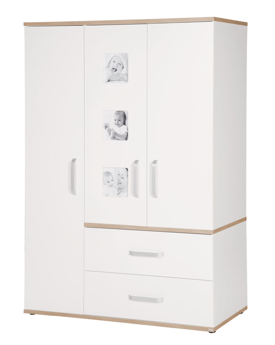 Children's Furniture Set 'Pia', 3-Piece, including Children's Bed 70 x 140 cm, Changing Table & Wardrobe, White