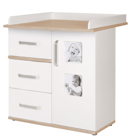 Children's Furniture Set 'Pia', 3-Piece, including Children's Bed 70 x 140 cm, Changing Table & Wardrobe, White
