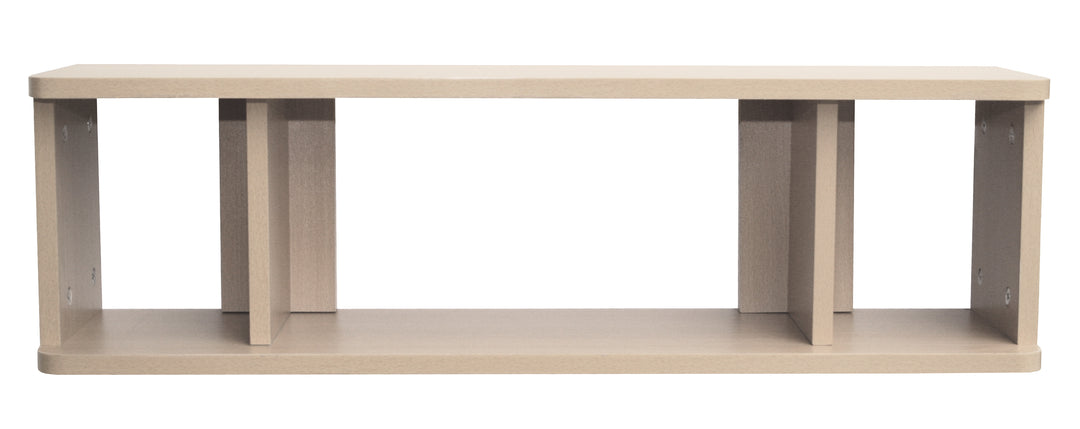 Diaper Shelf, Wall Board with 2 Adjustable Dividers on Hidden Guides, Decor 'Maple'