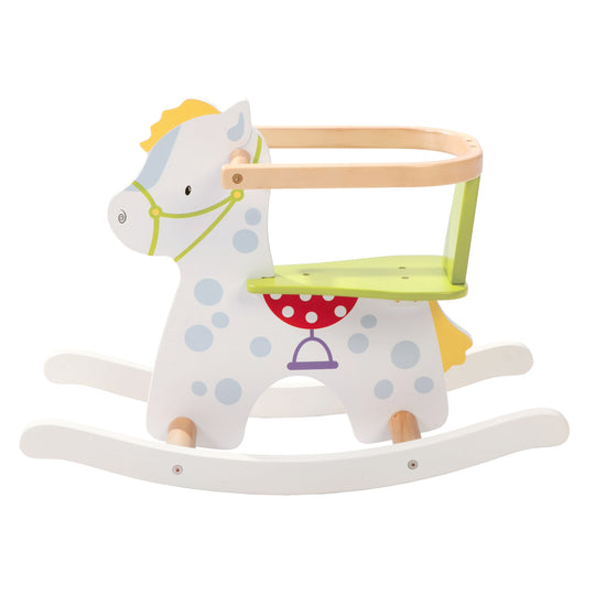 Schaukelpferd 'Kleiner Racker', Schaukeltier aus Holz mit abnehmbarem Schutzring, ab 12 Monate