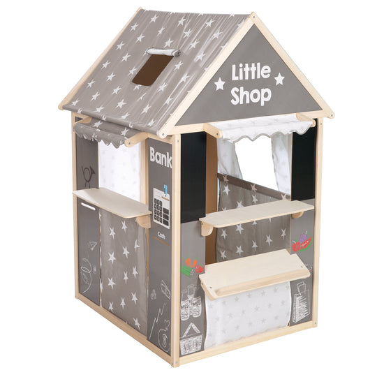 Combinazione playhouse, include negozio, Kasperletheater, tafel, bancone per posta / banca / chiosco