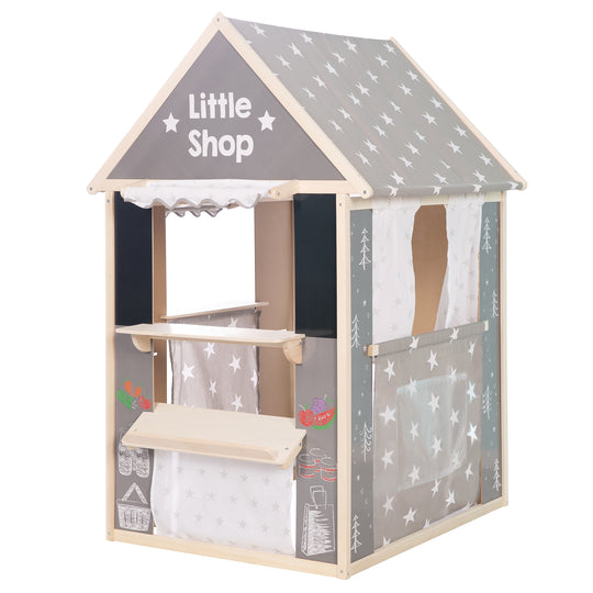 Combinazione playhouse, include negozio, Kasperletheater, tafel, bancone per posta / banca / chiosco