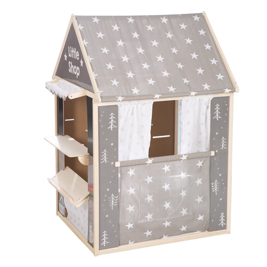 Combinazione playhouse, include negozio, Kasperletheater, tafel, bancone per posta / banca / chiosco