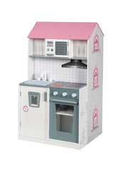 Casa de juegos 2 en 1, casa de muñecas reversible y cocina para niños, villa de muñecas grande y cocina de juegos en uno