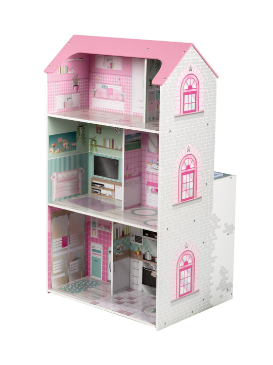 Ensemble maison de jeu, maison de poupée et cuisine pour enfants réversible