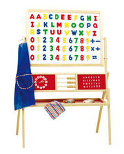 Easel with Accessories - Rotatable with Lined & Magnetic Writing Board - Natural Wood