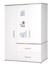 Set di mobili per bambini "Moritz", 3 pezzi, con lettino 70 x 140 cm, fasciatoio e armadio, bianco