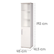 Stand shelf 'Moritz', body & fronts white, decorative elements 'Luna Elm', for baby and children's rooms