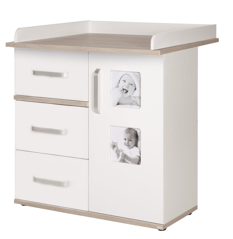Changing table 'Moritz' with changing attachment, changing table with 2 picture frames, changing height: 94 cm