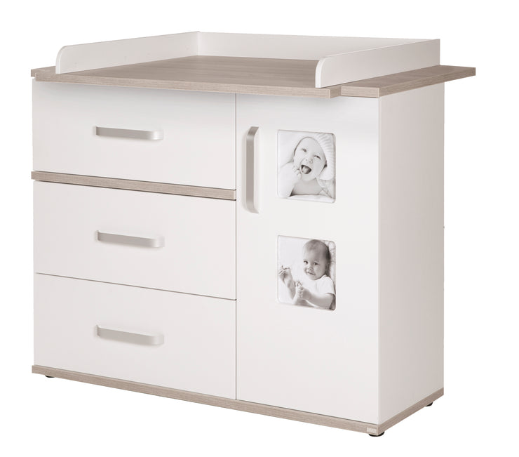 Wrap commode 'Moritz' with wrapbase, changing table with 2 picture frames, winding height: 94 cm