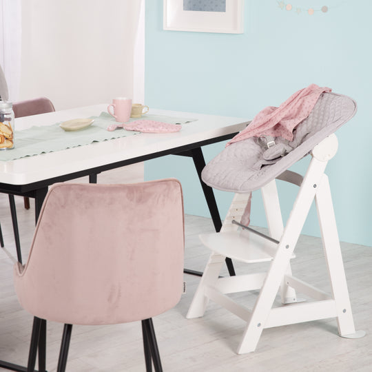 Chaise haute évolutive 'Born Up' Set + Transat 'roba Style' - Dès la naissance - Blanc / Gris