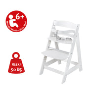 Grow-along high chair 'Born Up' Set 2in1, white, with reclining function/attachment 'roba Style' frosty green