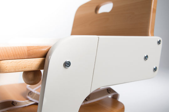 High Chair 'Kid Up', Solid Wood, White/Natural, Growing High Chair for Babies and Children